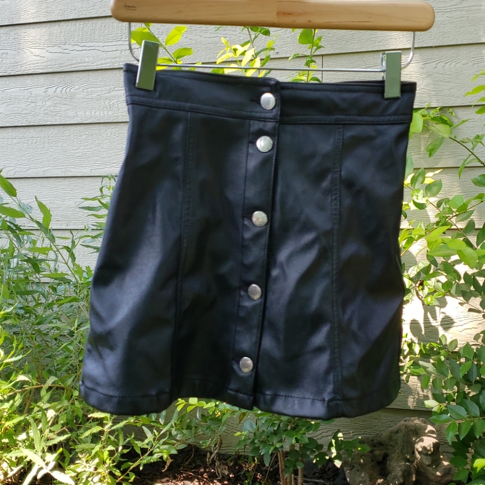 Black button up skirt